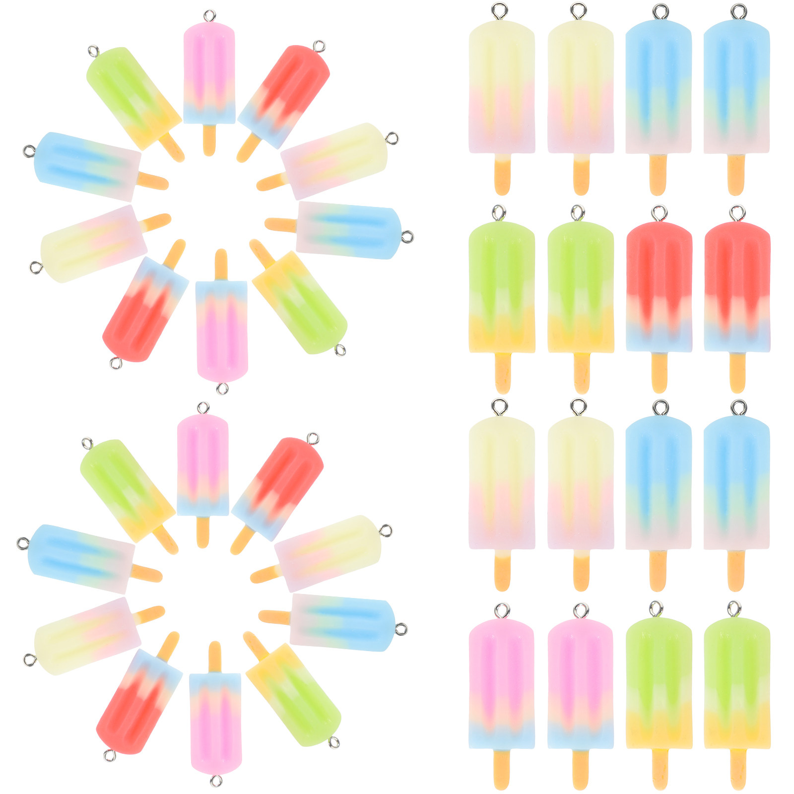 Resin Craft Supplies - 25Pcs Creative Resin Ice Cream Pendant