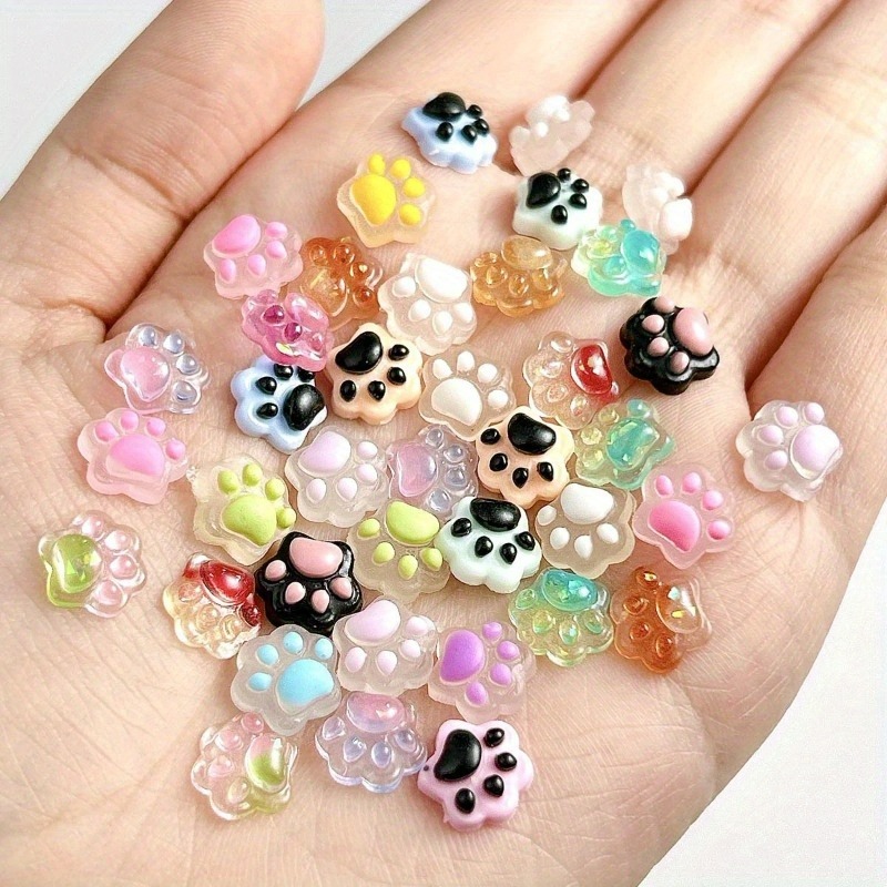 Resin Crafts - 100 pieces luminous resin cat's paw