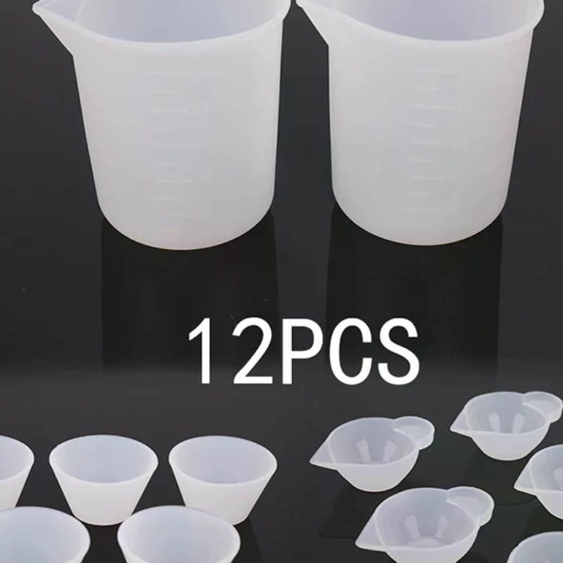 Mixing Cup Silicone - 12Pcs Silicone Mixing Measuring Cups UV