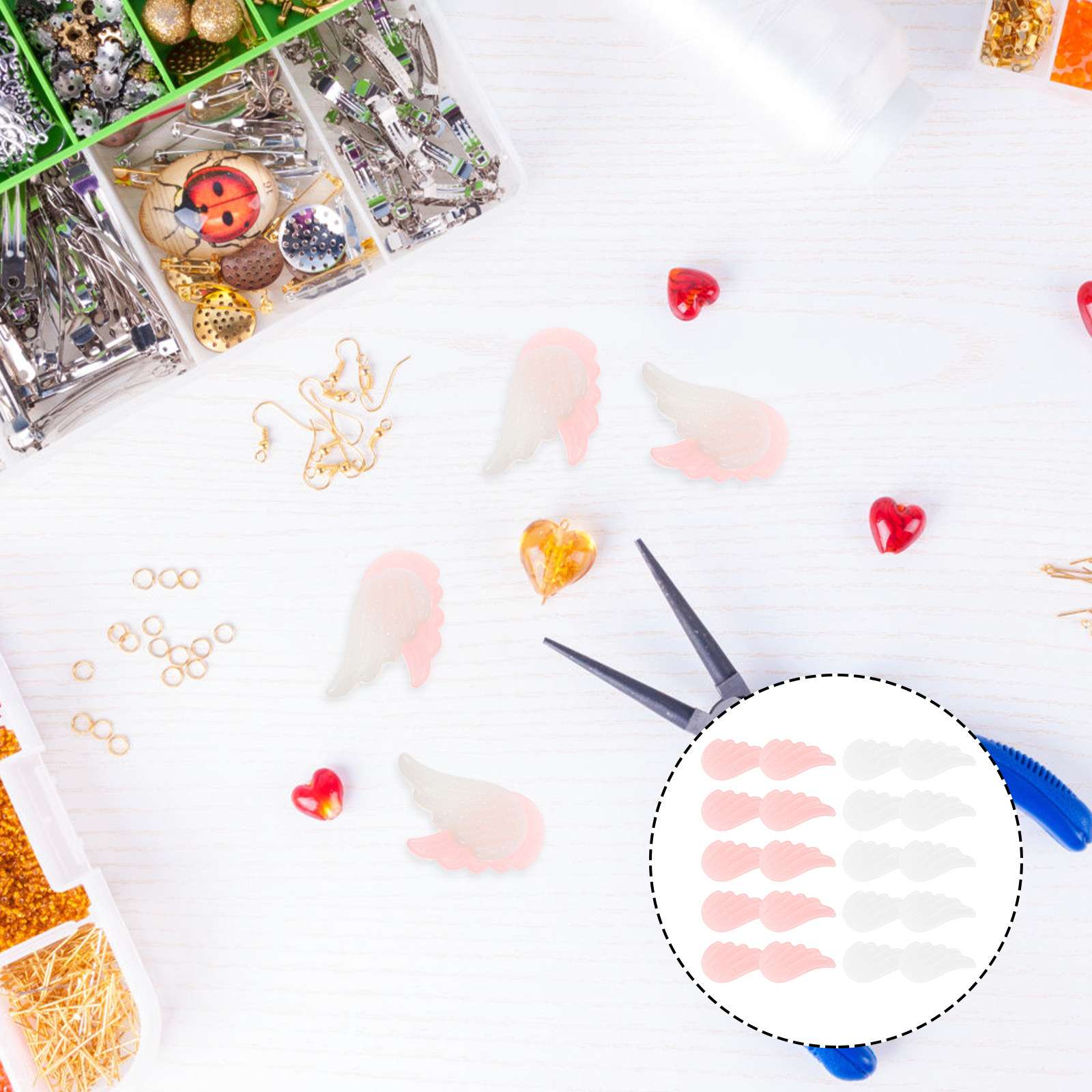 20Pcs Delicate Angel Wing Orna - Resin Craft Supplies incelemesi ve fiyatı