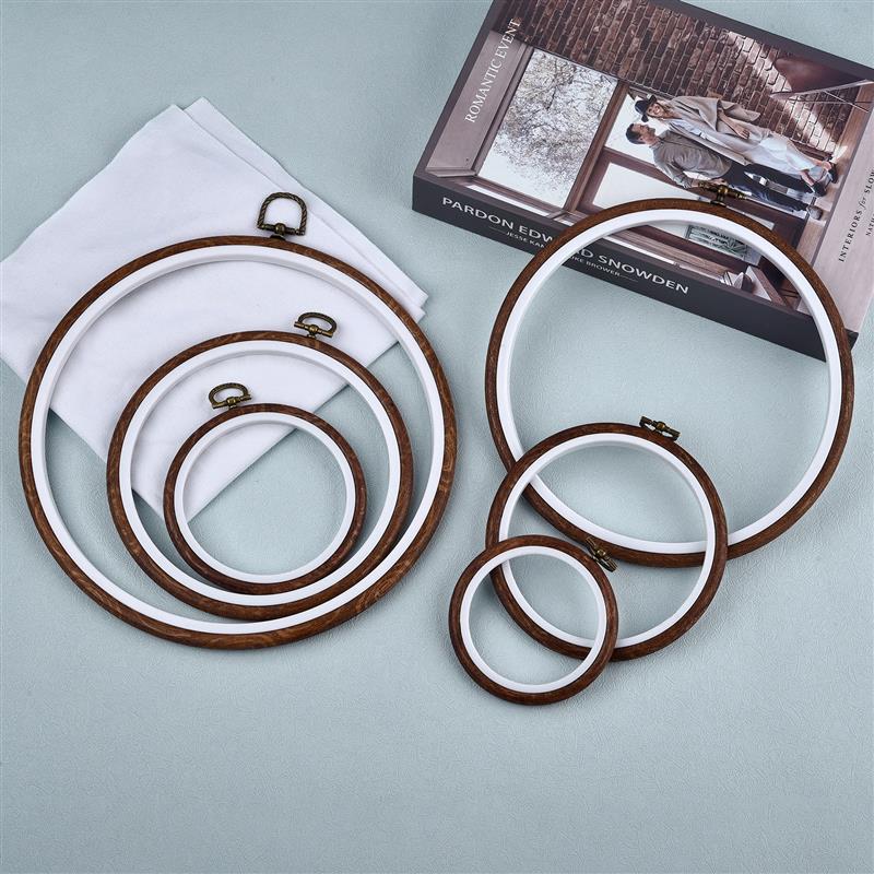 Round Oval Wooden Color Embroi - Wood Ring Blank incelemesi ve fiyatı