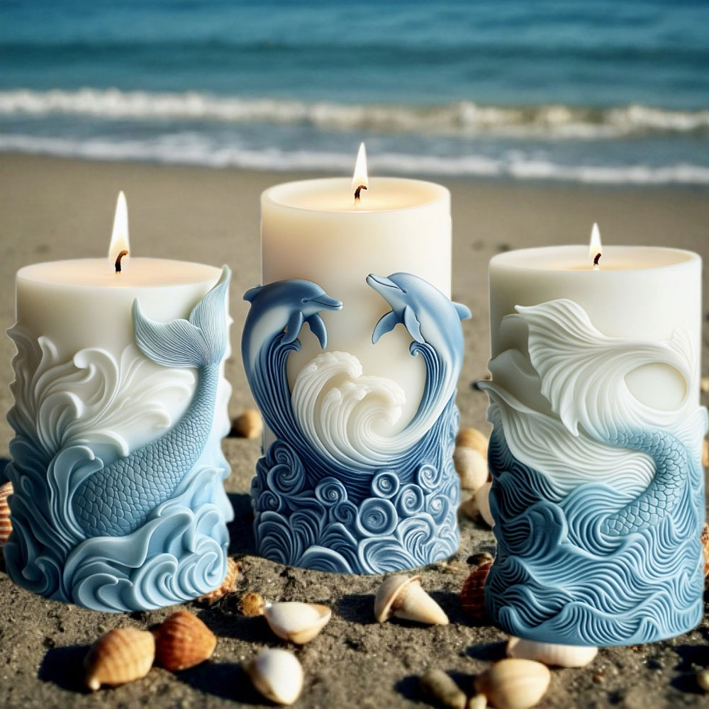 Ocean Theme Silicone Candle Mo - Resin Ocean Wave Mold incelemesi ve fiyatı