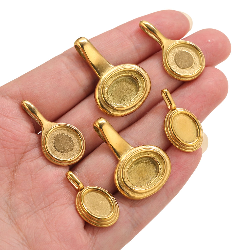 5pcs Stainless Steel Round Ova - Resin Crafts Diy incelemesi ve fiyatı