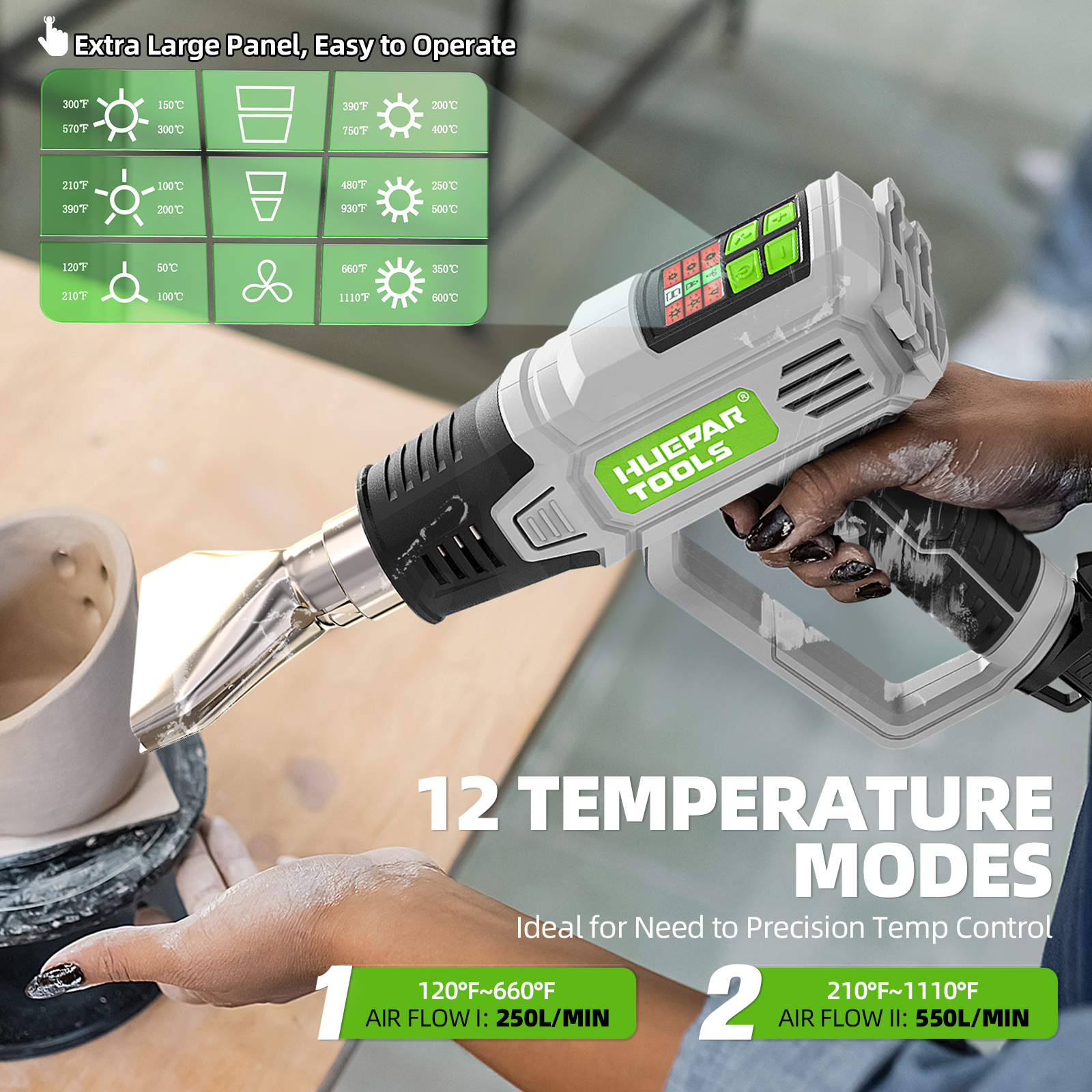 Hot Air Gun with LCD 12 Variab - Heat Gun Small incelemesi ve fiyatı