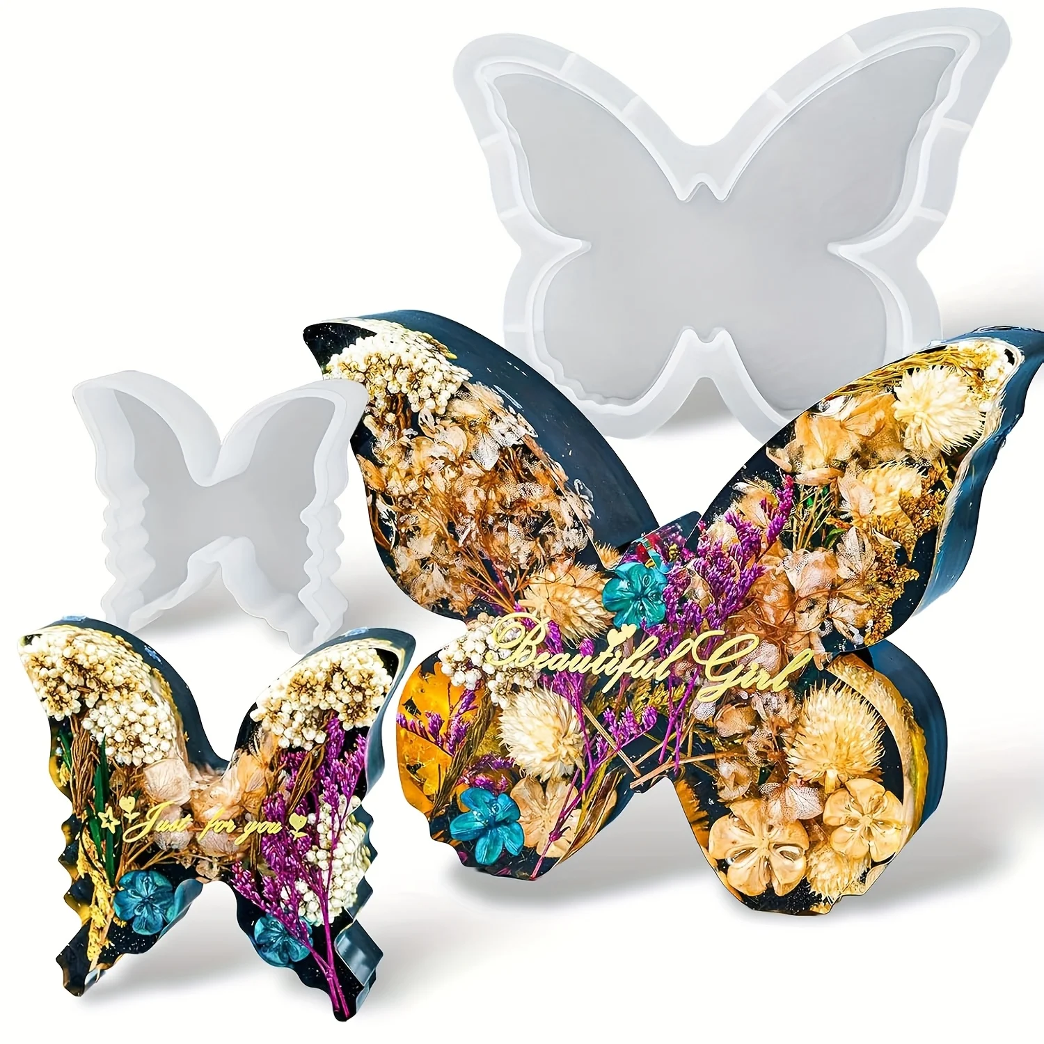 Two sizes of butterfly resin m - Flower Preservation Resin incelemesi ve fiyatı