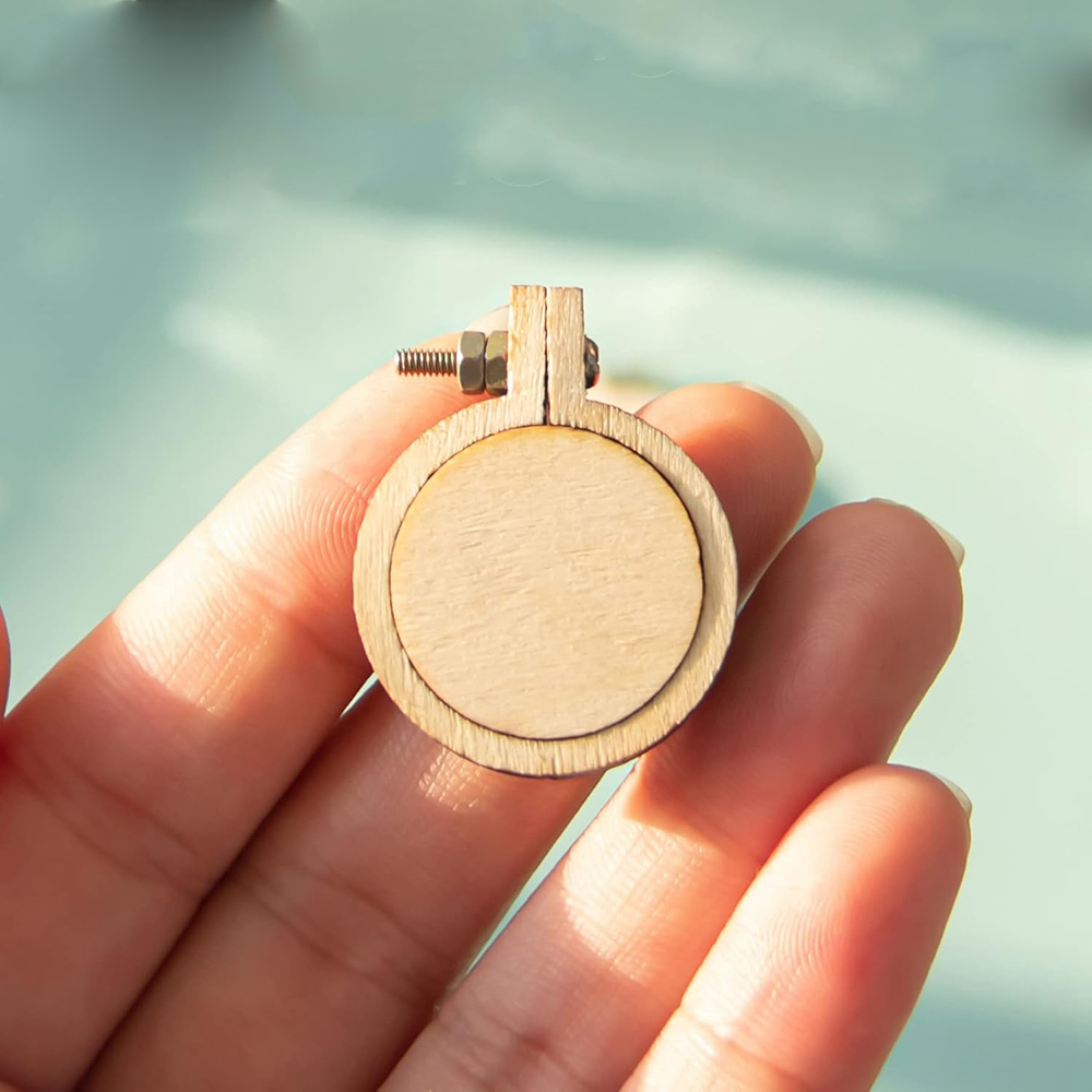 10Pcs/Set Wooden Mini Embroide - Wood Ring Blank incelemesi ve fiyatı