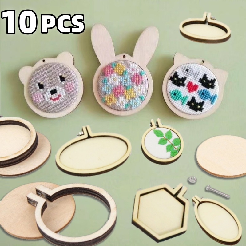 10PCS Mini Embroidery Hoop Woo - Wood Ring Blank incelemesi ve fiyatı