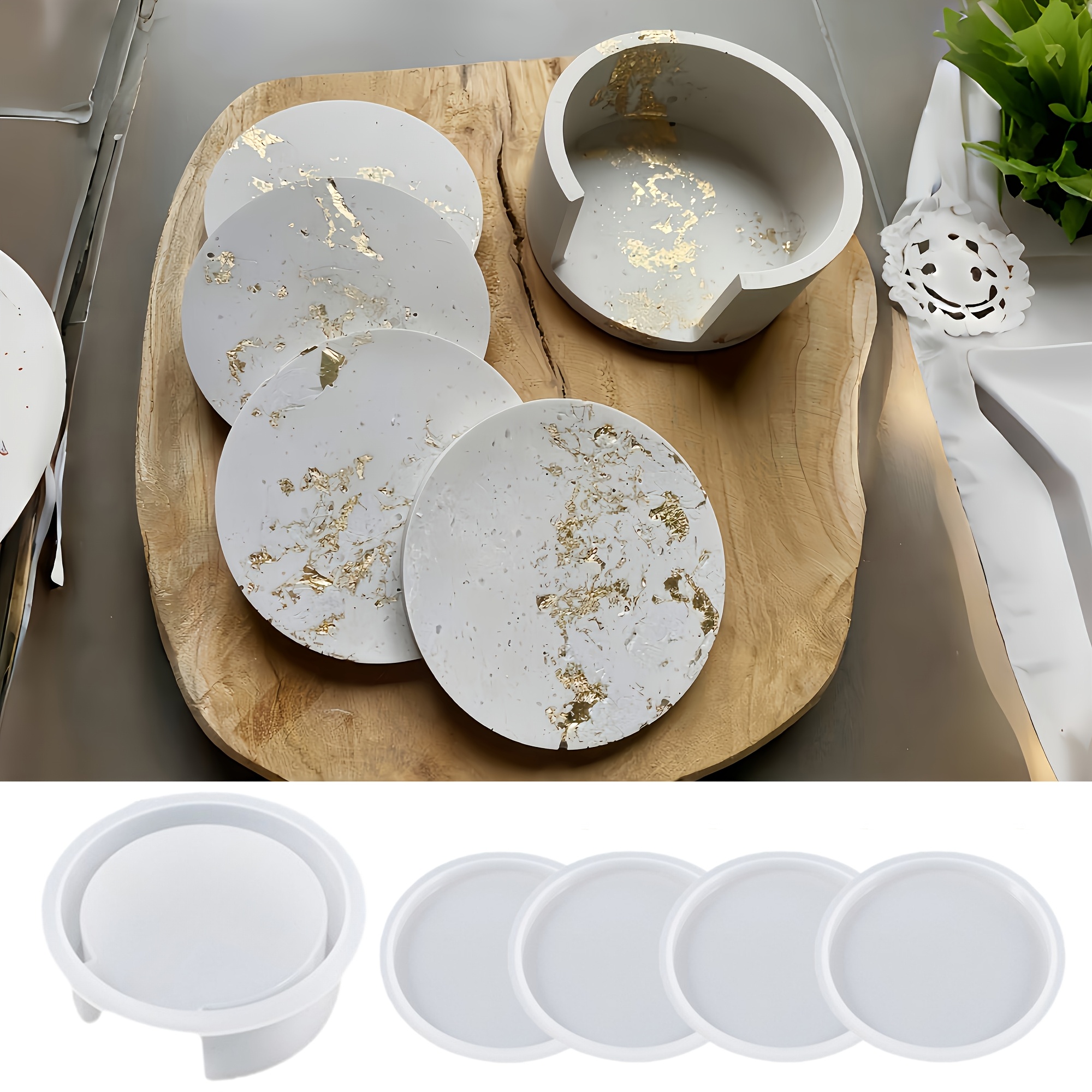 5pcs Round Coaster Silicone Mo - Serving Tray Mold incelemesi ve fiyatı