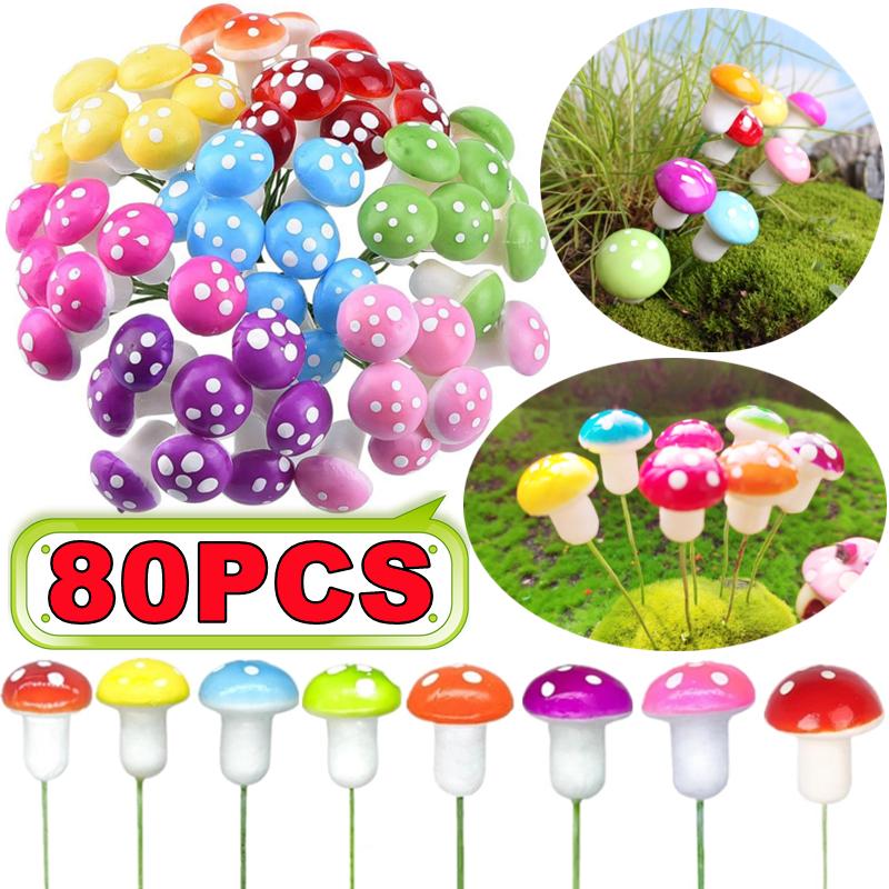 10-80PCS Mini Color Mushroom D - Terrarium Moss Art incelemesi ve fiyatı