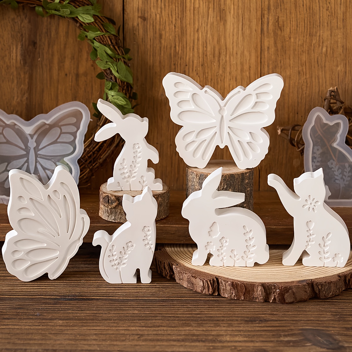 6pcs - 3D Rabbit and Kitten Si - Resin Craft Ideas incelemesi ve fiyatı