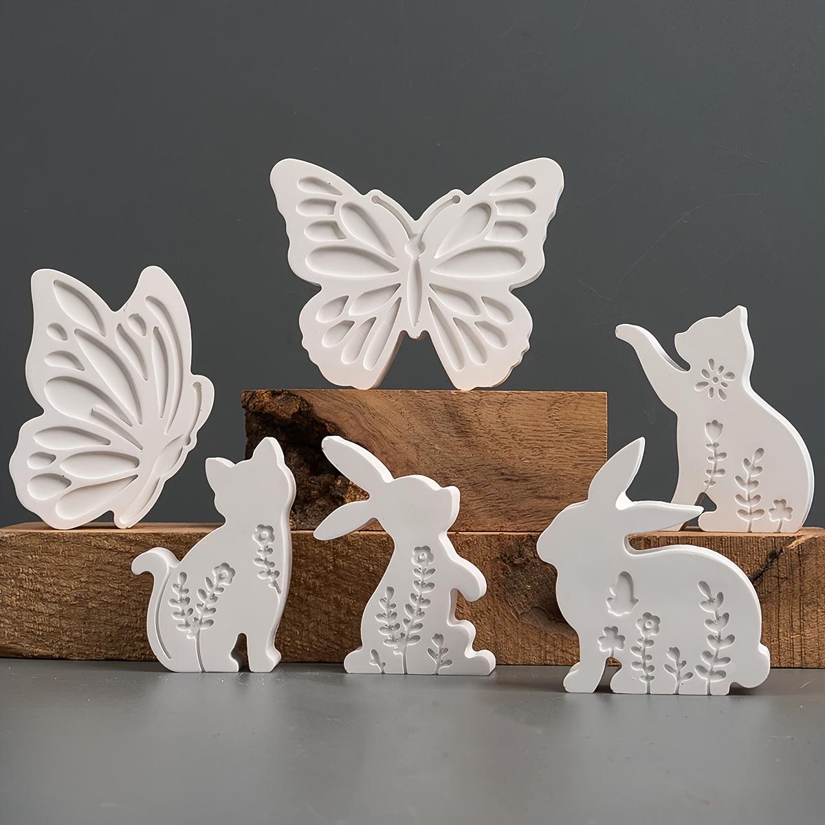 6pcs - 3D Rabbit and Kitten Si - Resin Craft Ideas incelemesi ve fiyatı
