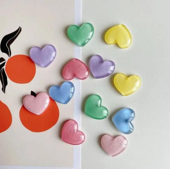 6pcs Colorful Heart Shaped Fri - Resin Glitter Pack incelemesi ve fiyatı