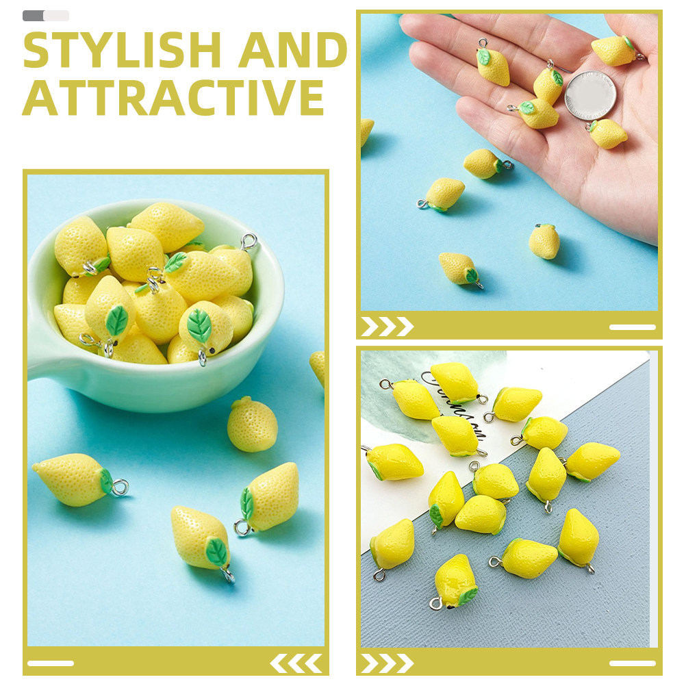 20Pcs Resin Lemon Charms Fruit - Resin Crafts incelemesi ve fiyatı