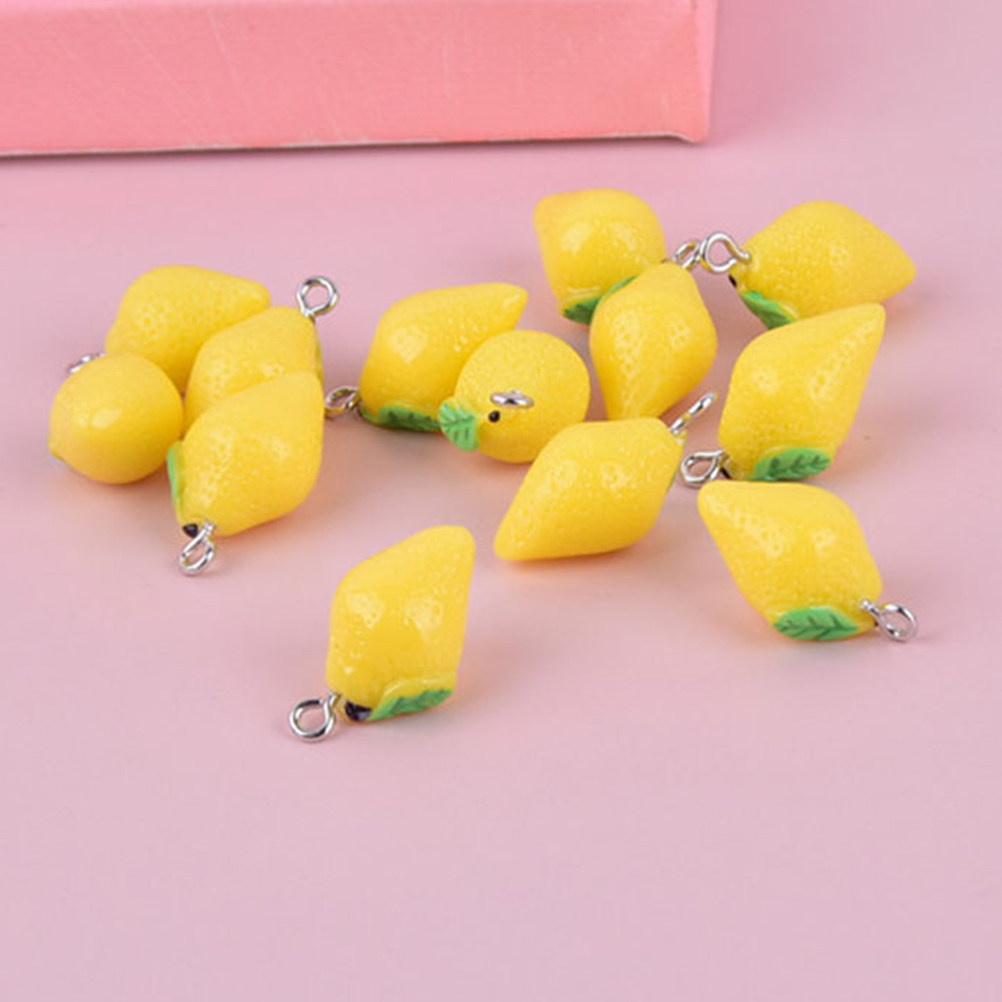 20Pcs Resin Lemon Charms Fruit - Resin Crafts incelemesi ve fiyatı