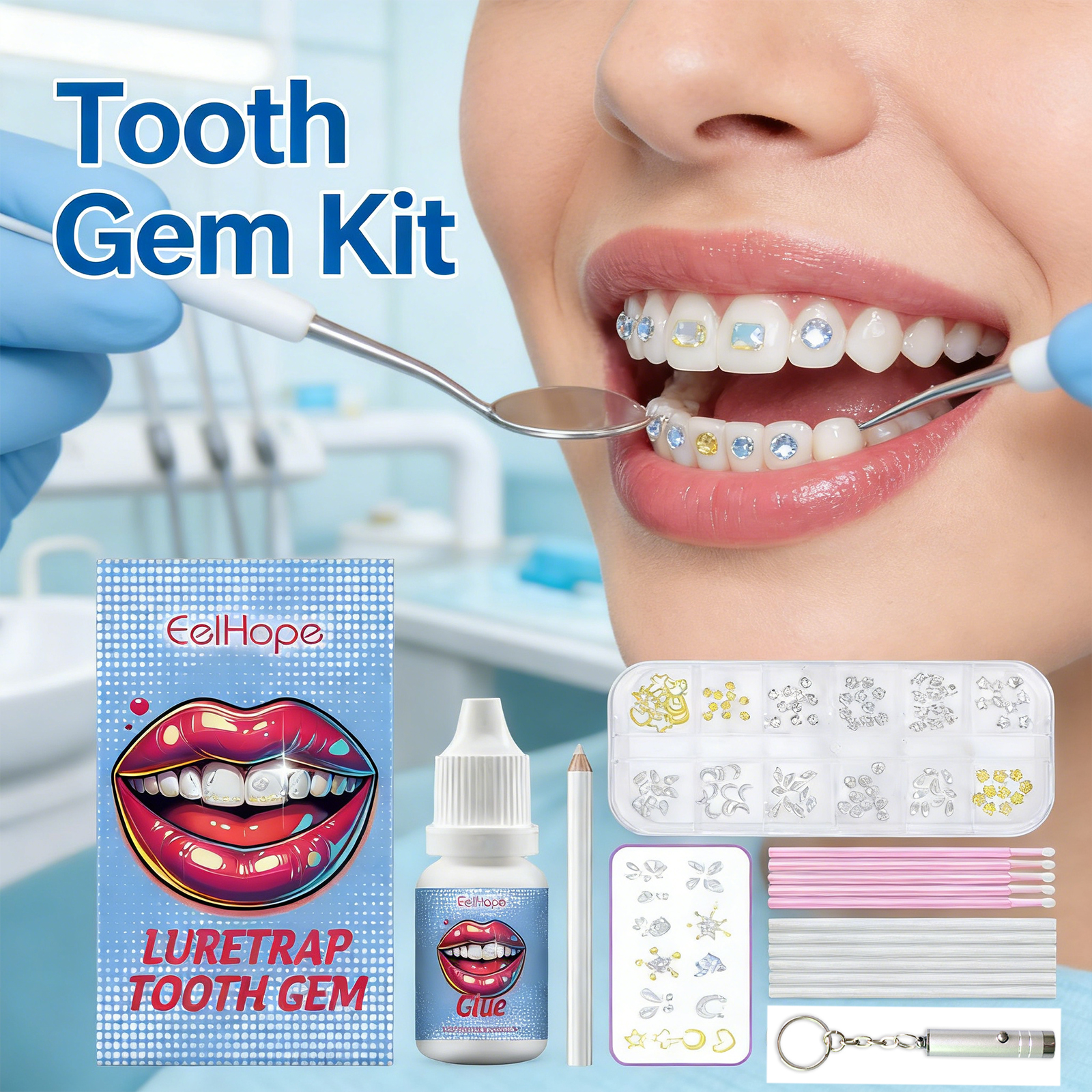 Tooth Gems Sparkling Teeth Jew - Resin Crafts Diy incelemesi ve fiyatı