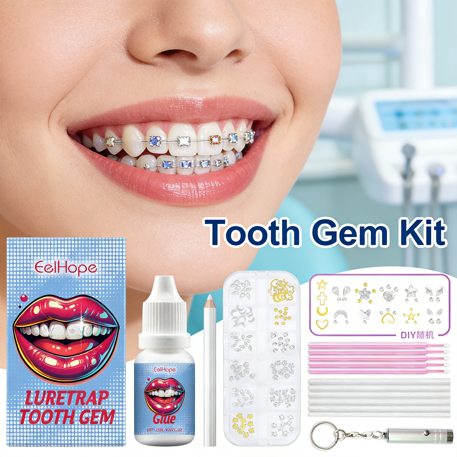 Tooth Gems Sparkling Teeth Jew - Resin Crafts Diy incelemesi ve fiyatı