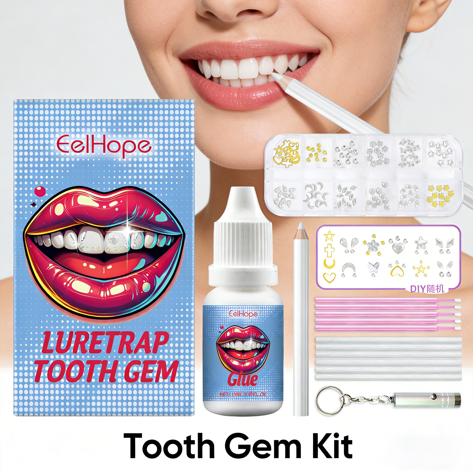 Tooth Gems Sparkling Teeth Jew - Resin Crafts Diy incelemesi ve fiyatı