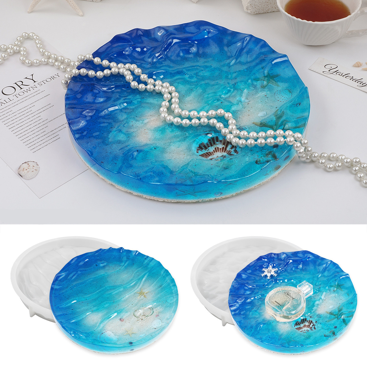 Sea Wave Tray Crystal Epoxy Re - Resin Ocean Wave Mold incelemesi ve fiyatı