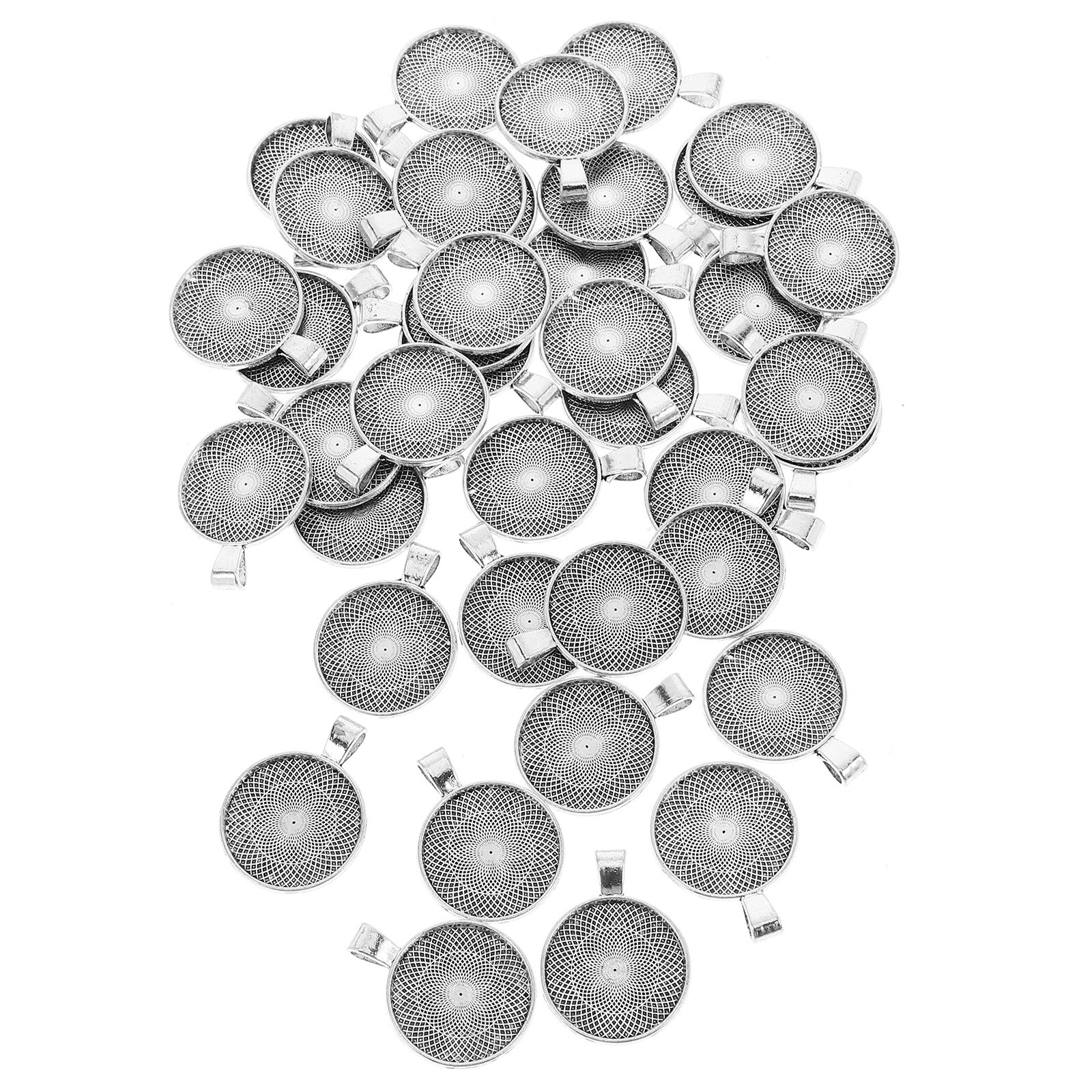 40Pcs Round Pendant Bezels Fla - Resin Crafts incelemesi ve fiyatı