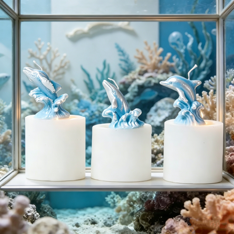 3D Whale & Dolphin with Wave S - Resin Ocean Wave Mold incelemesi ve fiyatı