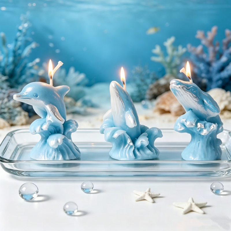 3D Whale & Dolphin with Wave S - Resin Ocean Wave Mold incelemesi ve fiyatı