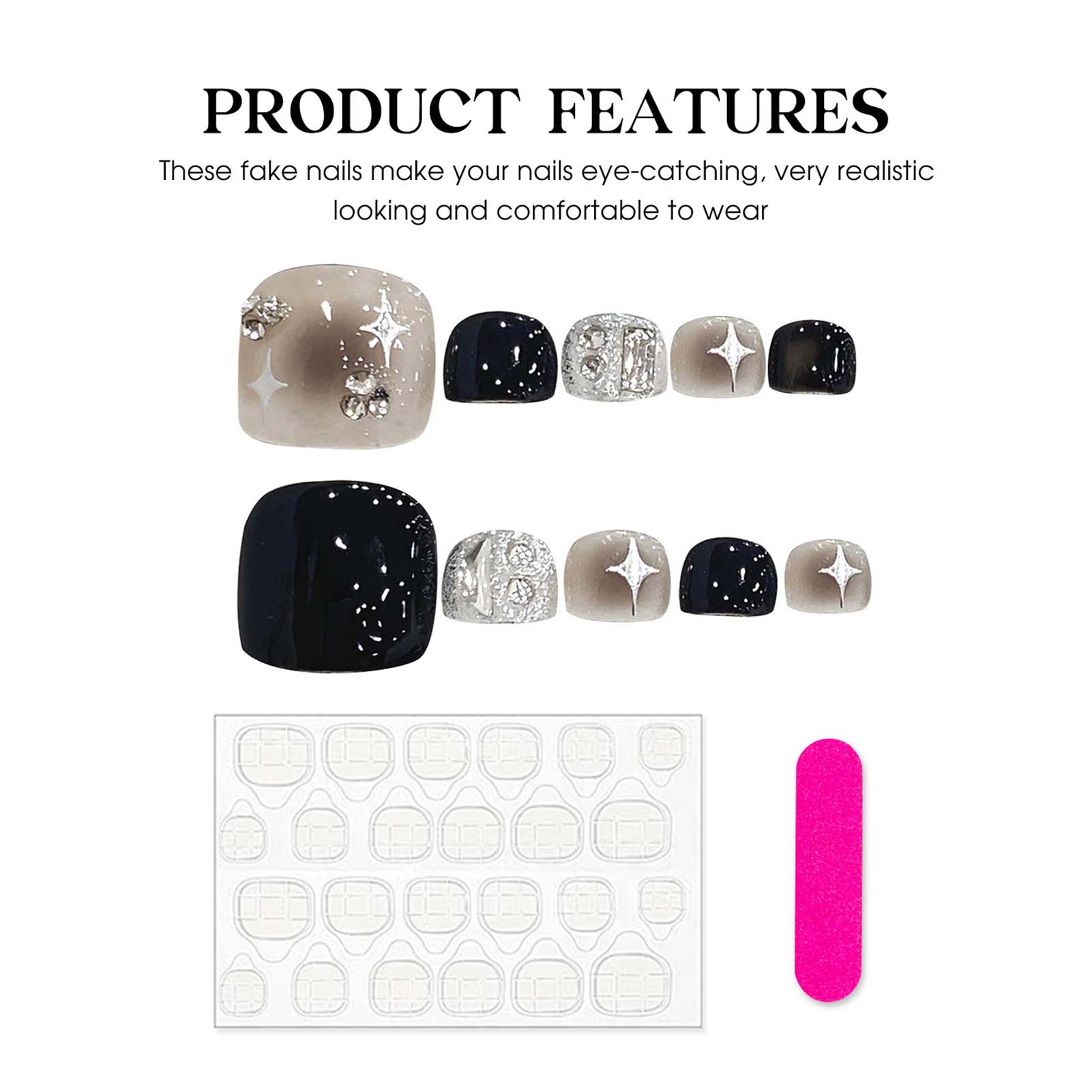 10pcs Glossy Square Fake Toena - Resin Glitter Pack incelemesi ve fiyatı